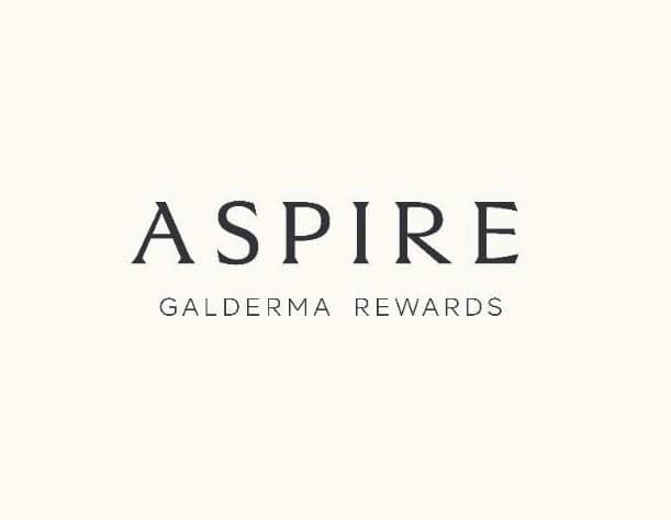 Aspire Galderma Rewards logo for aesthetic and skincare professionals.